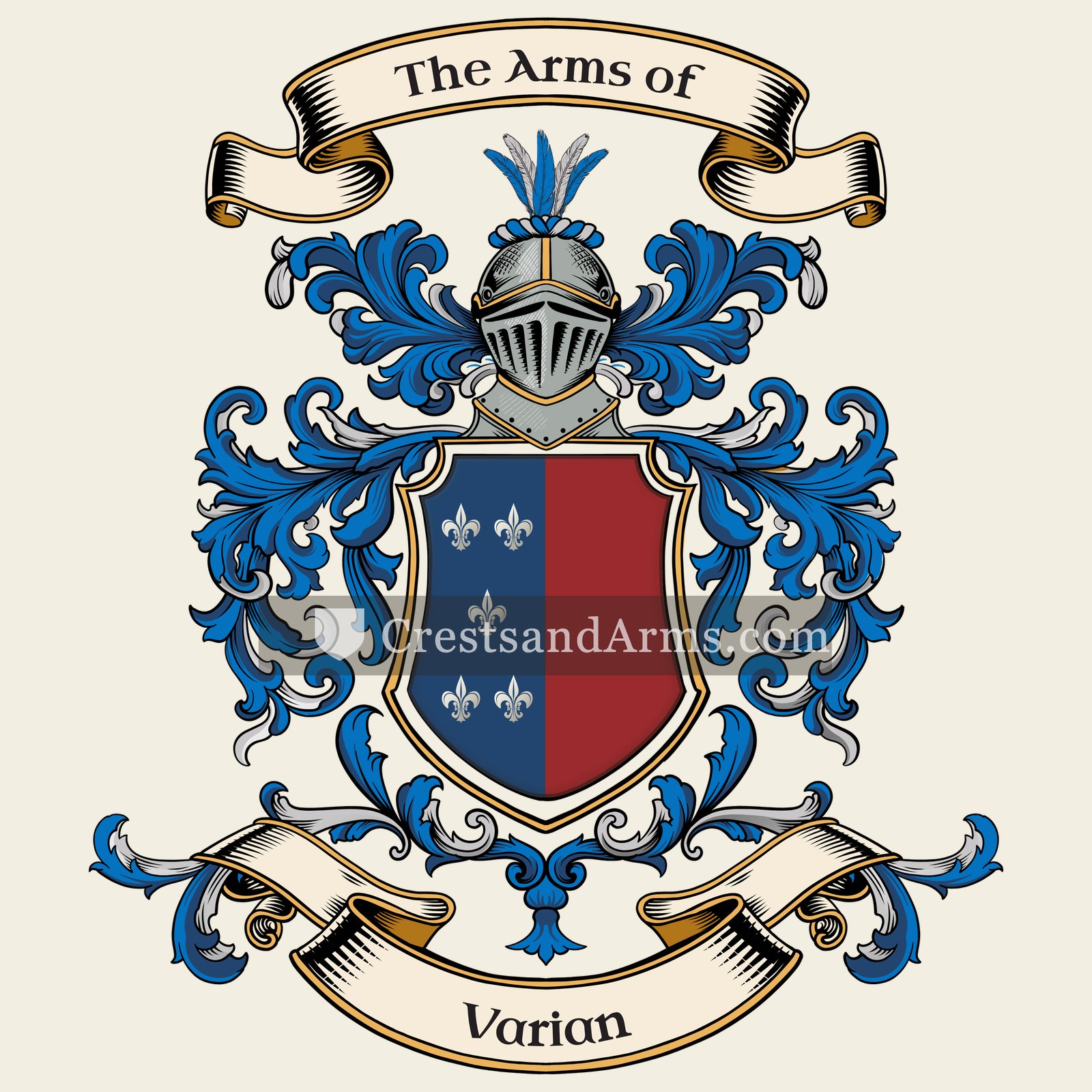 The Varian coat of arms, drawn from the recorded blazon