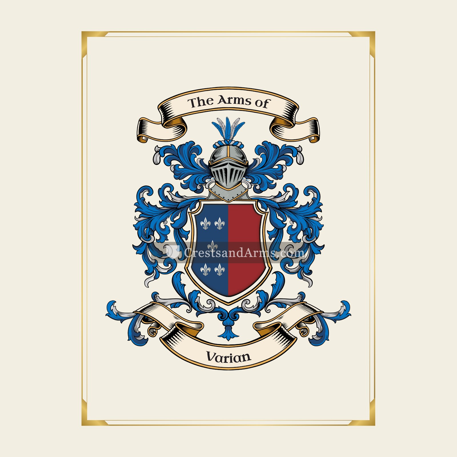 With gold border