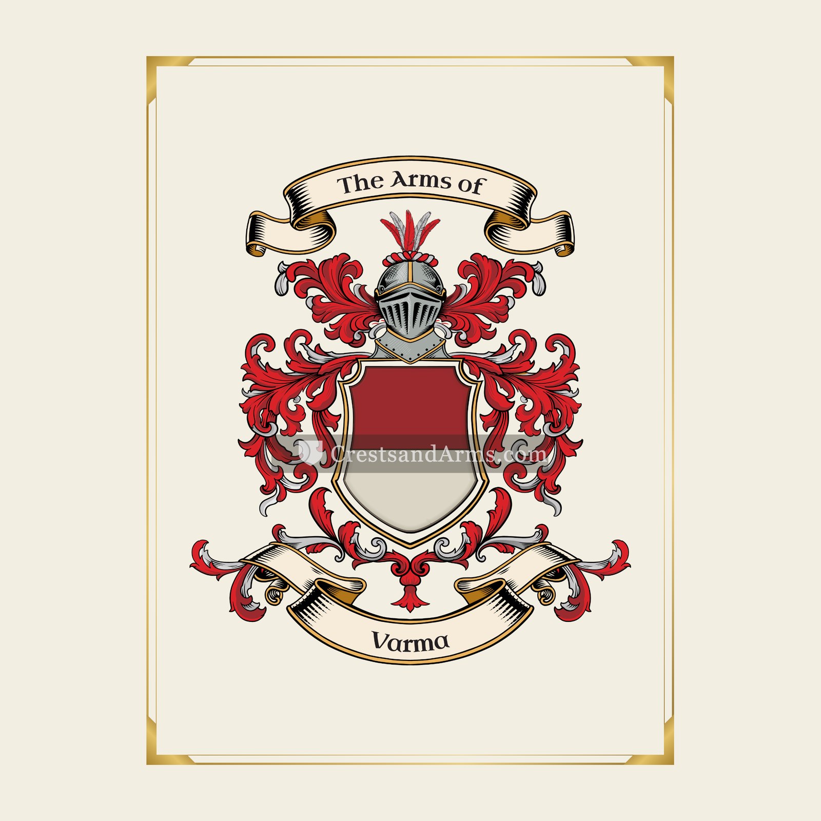 With gold border