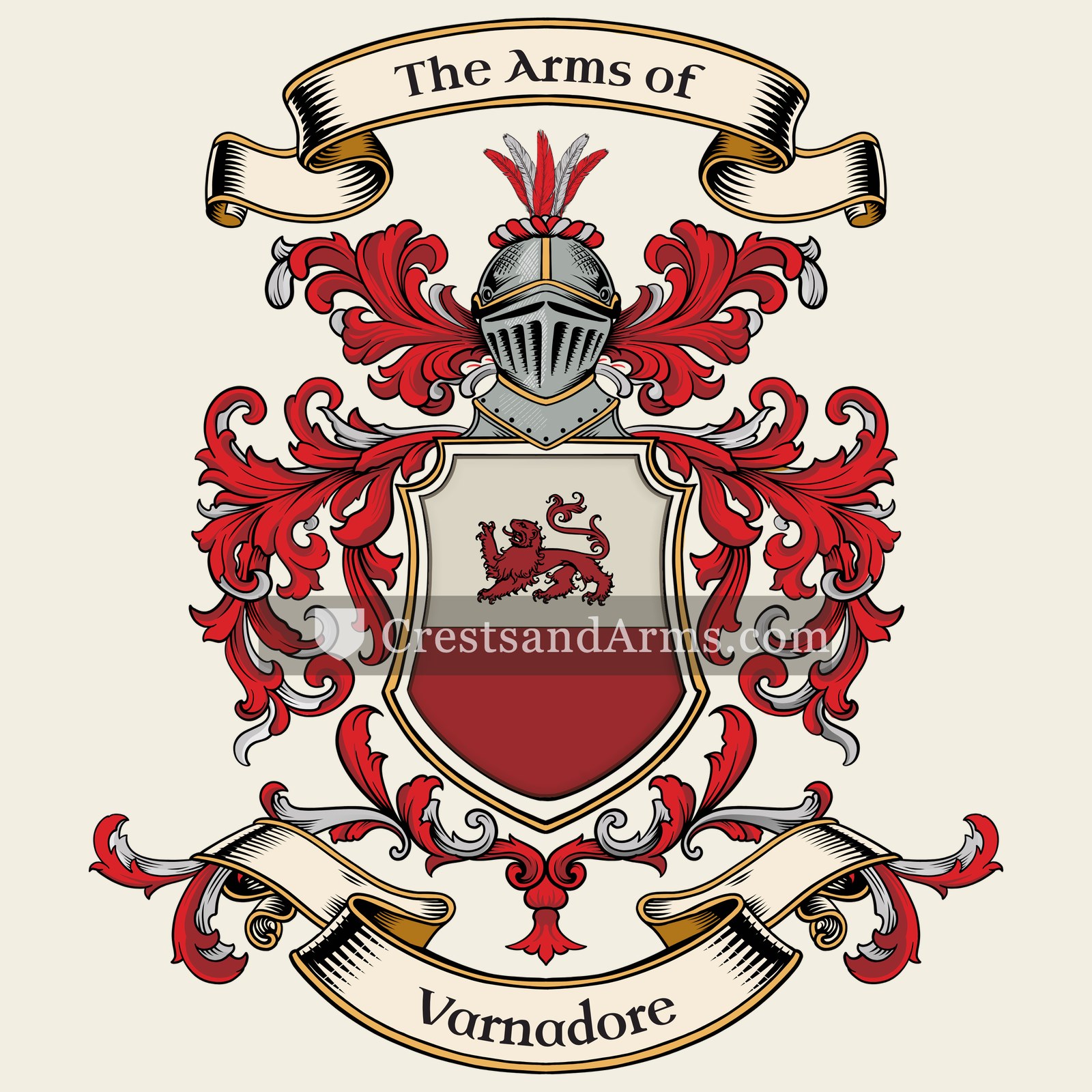 The Varnadore coat of arms, drawn from the recorded blazon