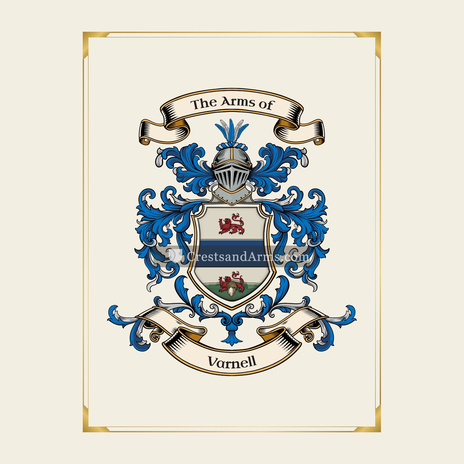 With gold border