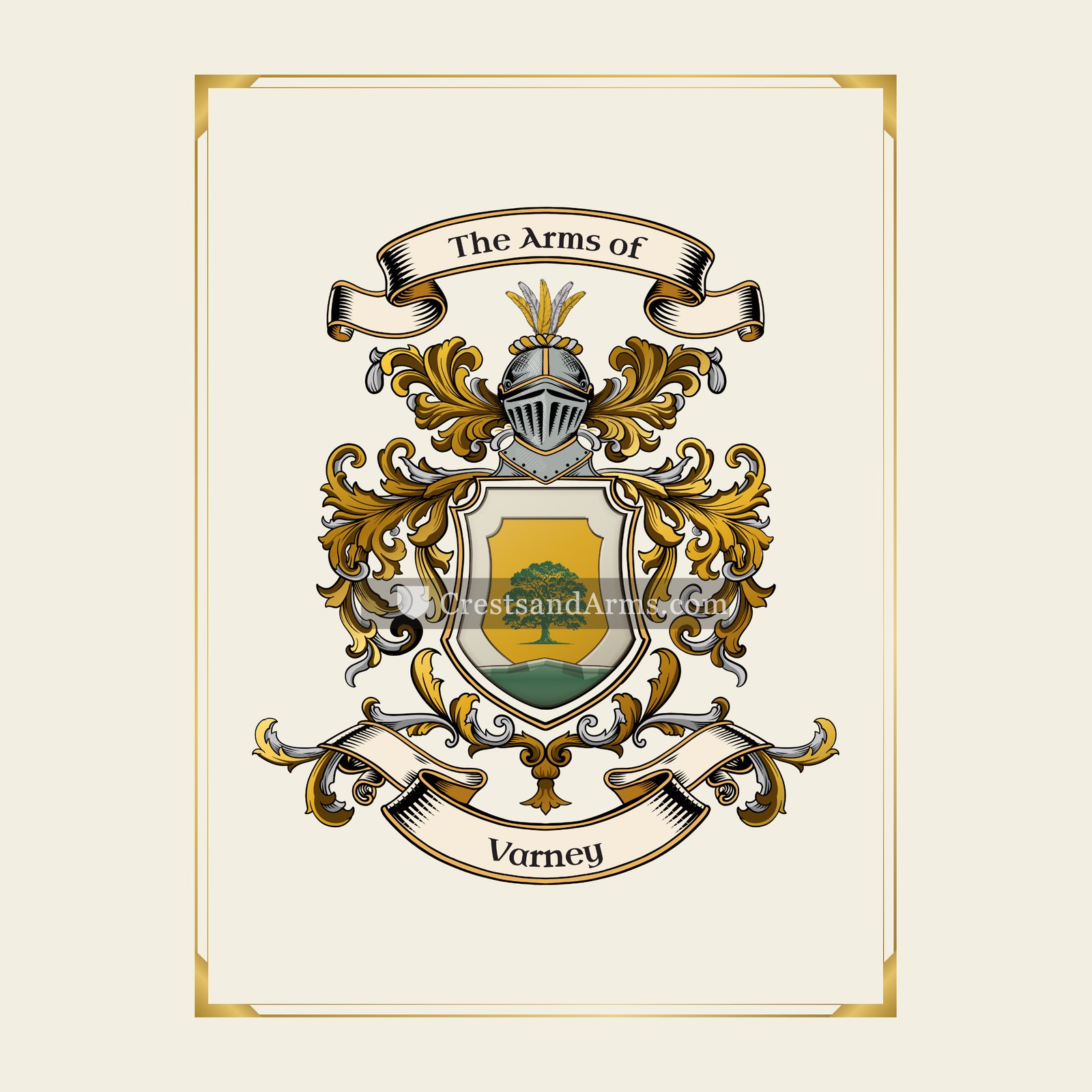 With gold border