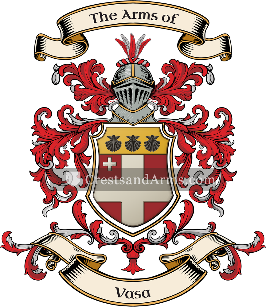 The Vasa coat of arms, drawn from the recorded blazon