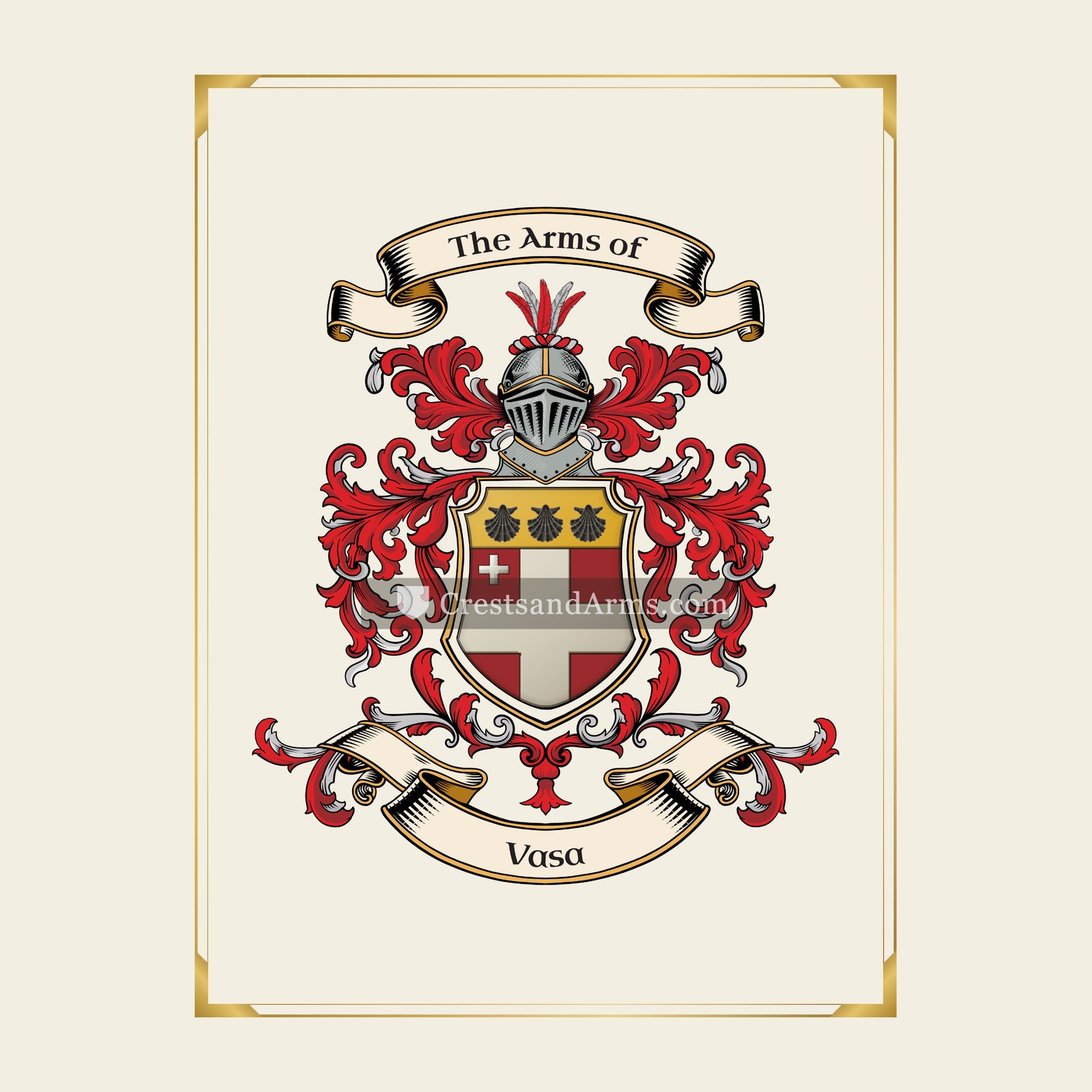 With gold border