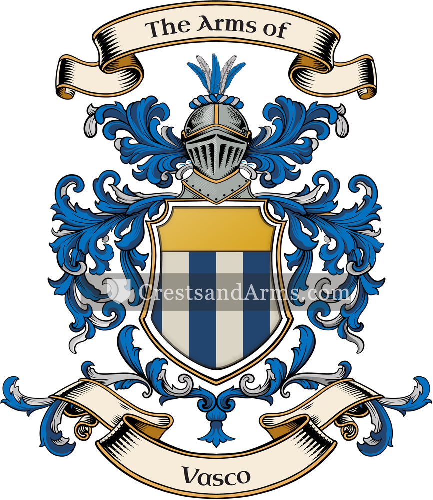 The Vasco coat of arms, drawn from the recorded blazon