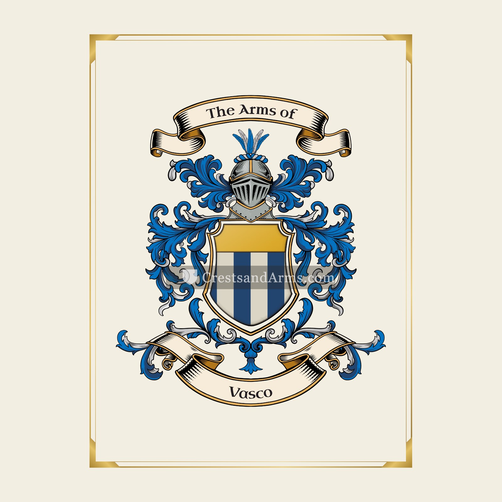 With gold border