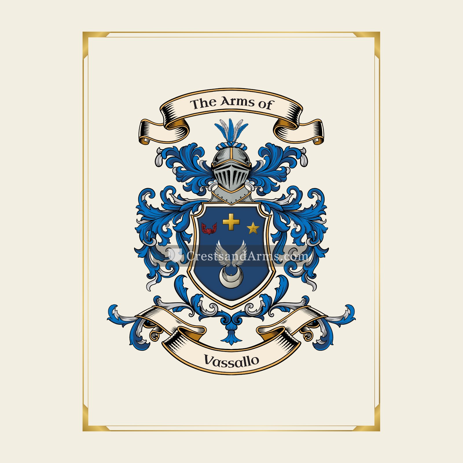 With gold border
