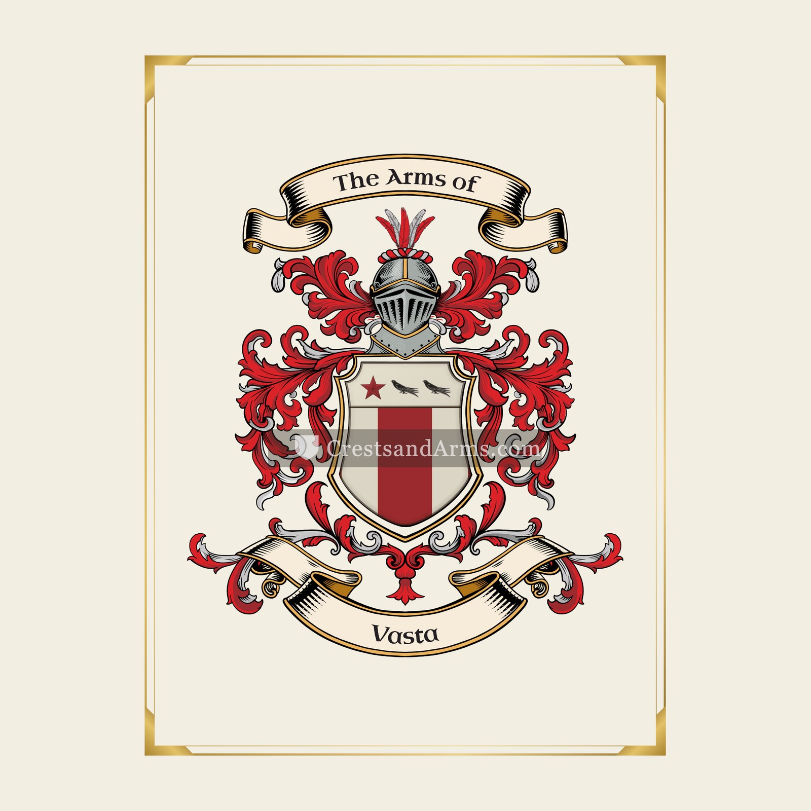 With gold border