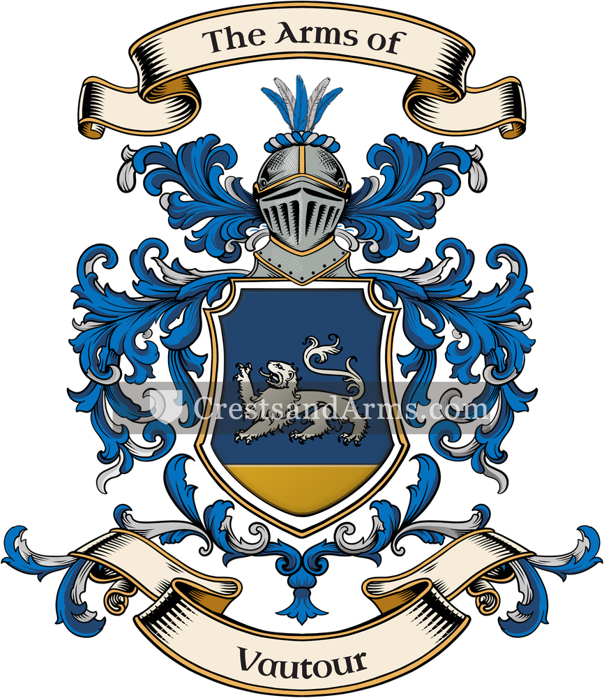 The Vautour coat of arms, drawn from the recorded blazon
