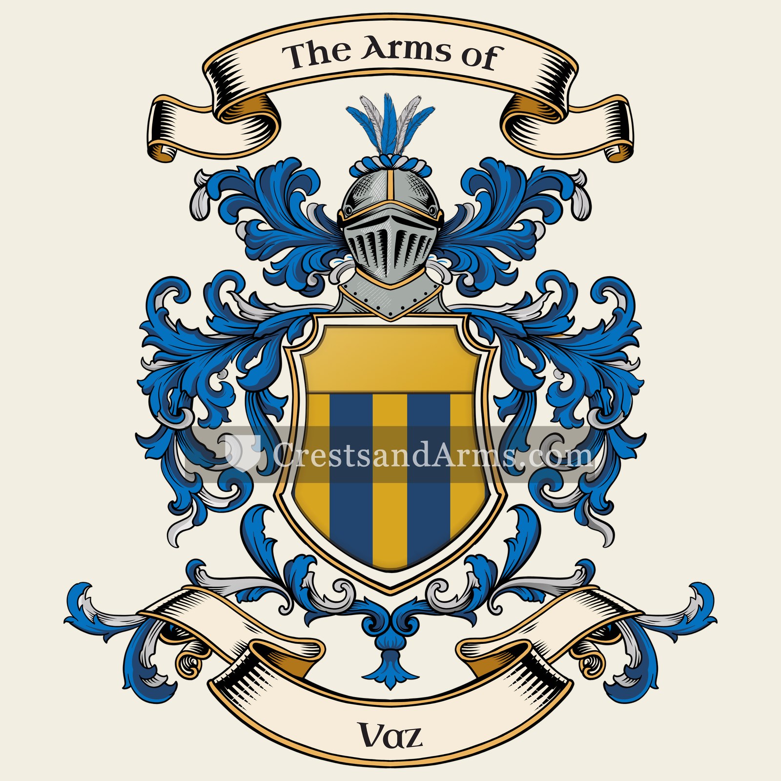 The Vaz coat of arms, drawn from the recorded blazon