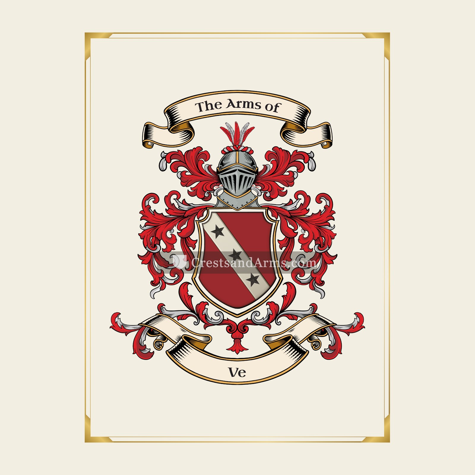 With gold border