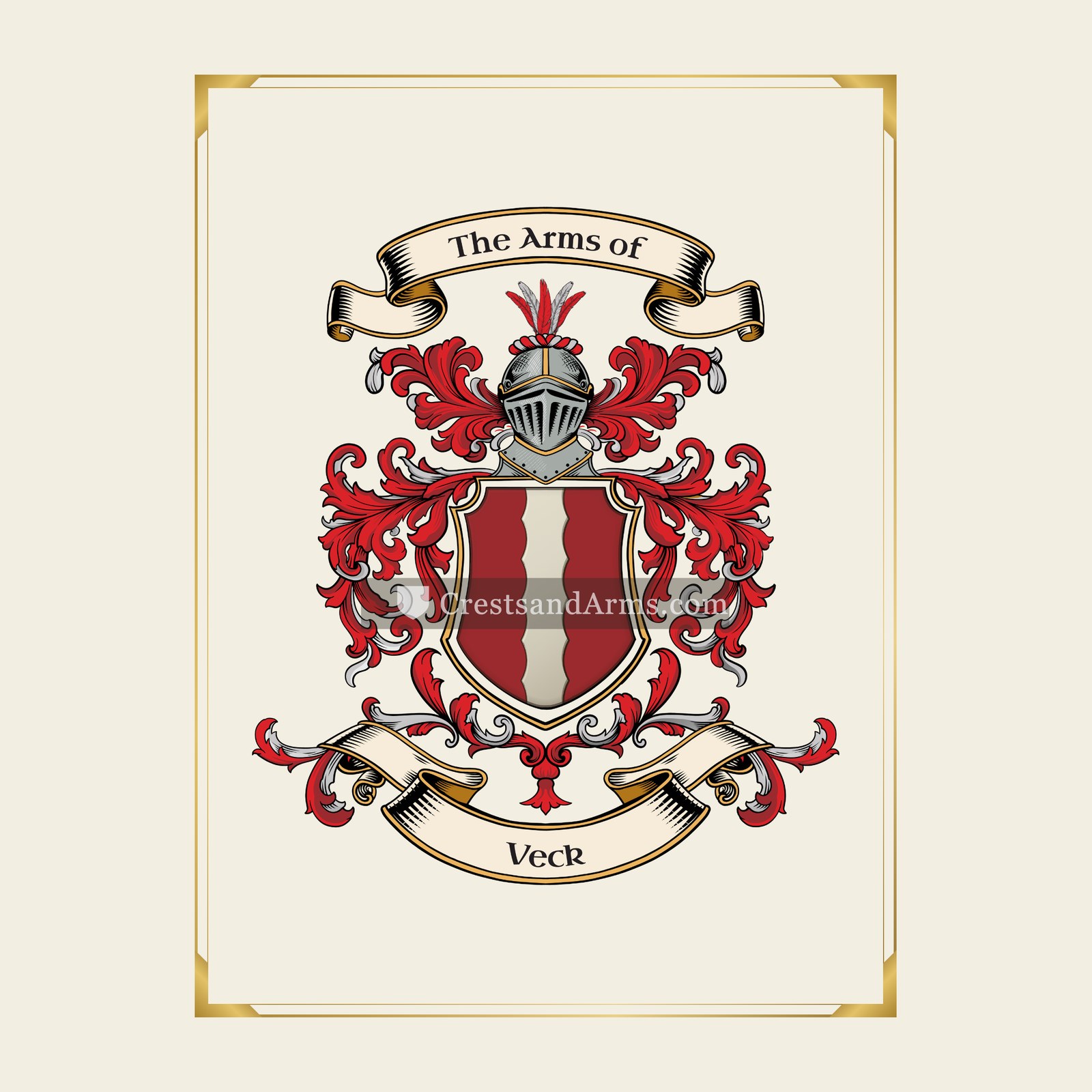With gold border