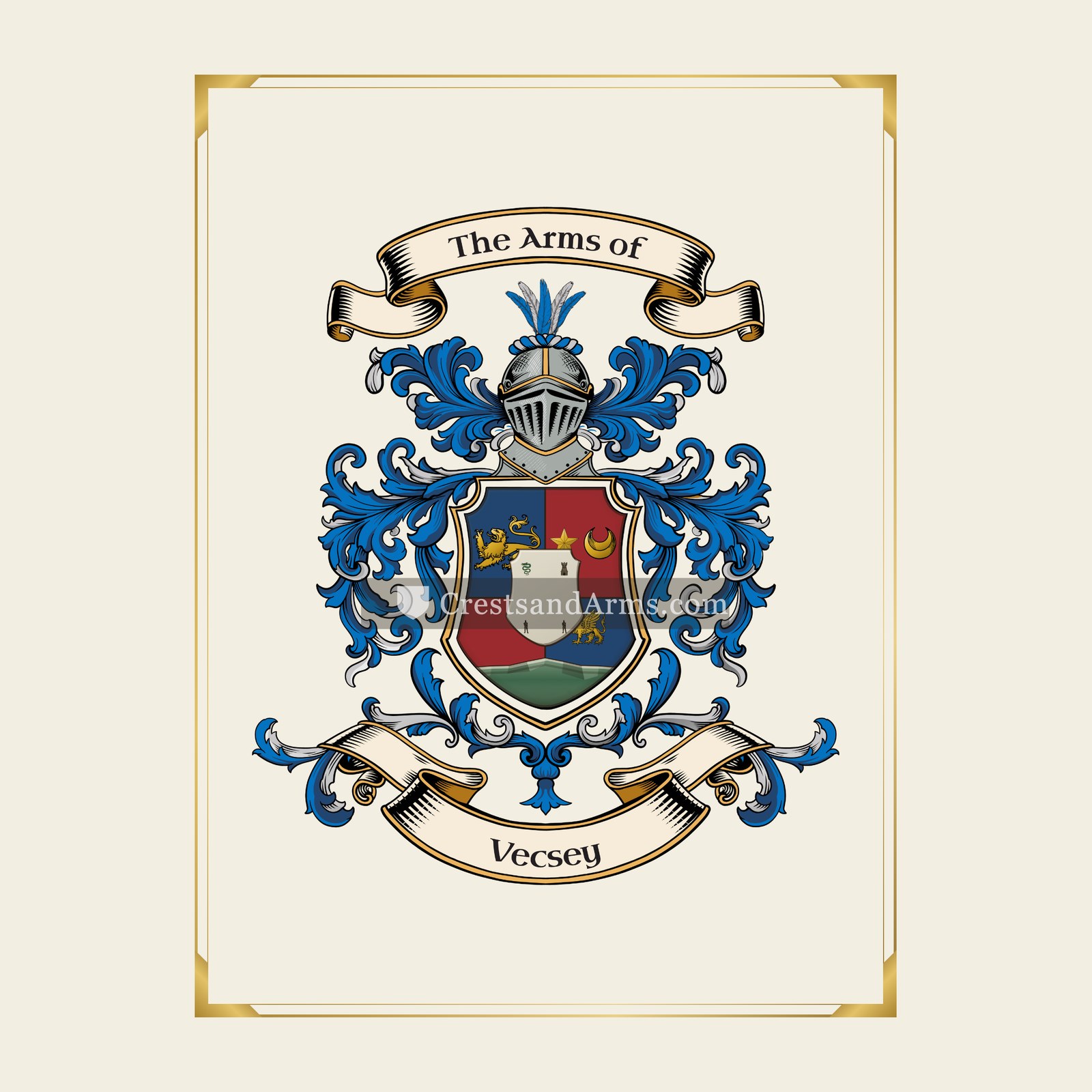 With gold border