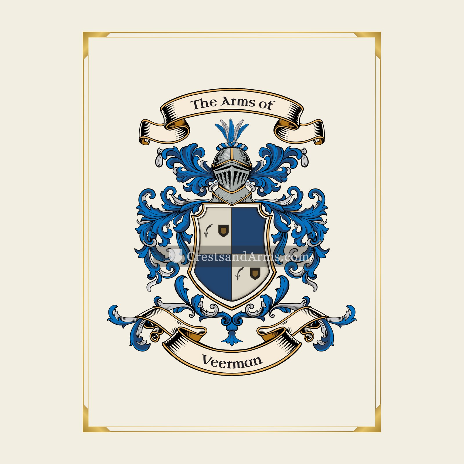 With gold border