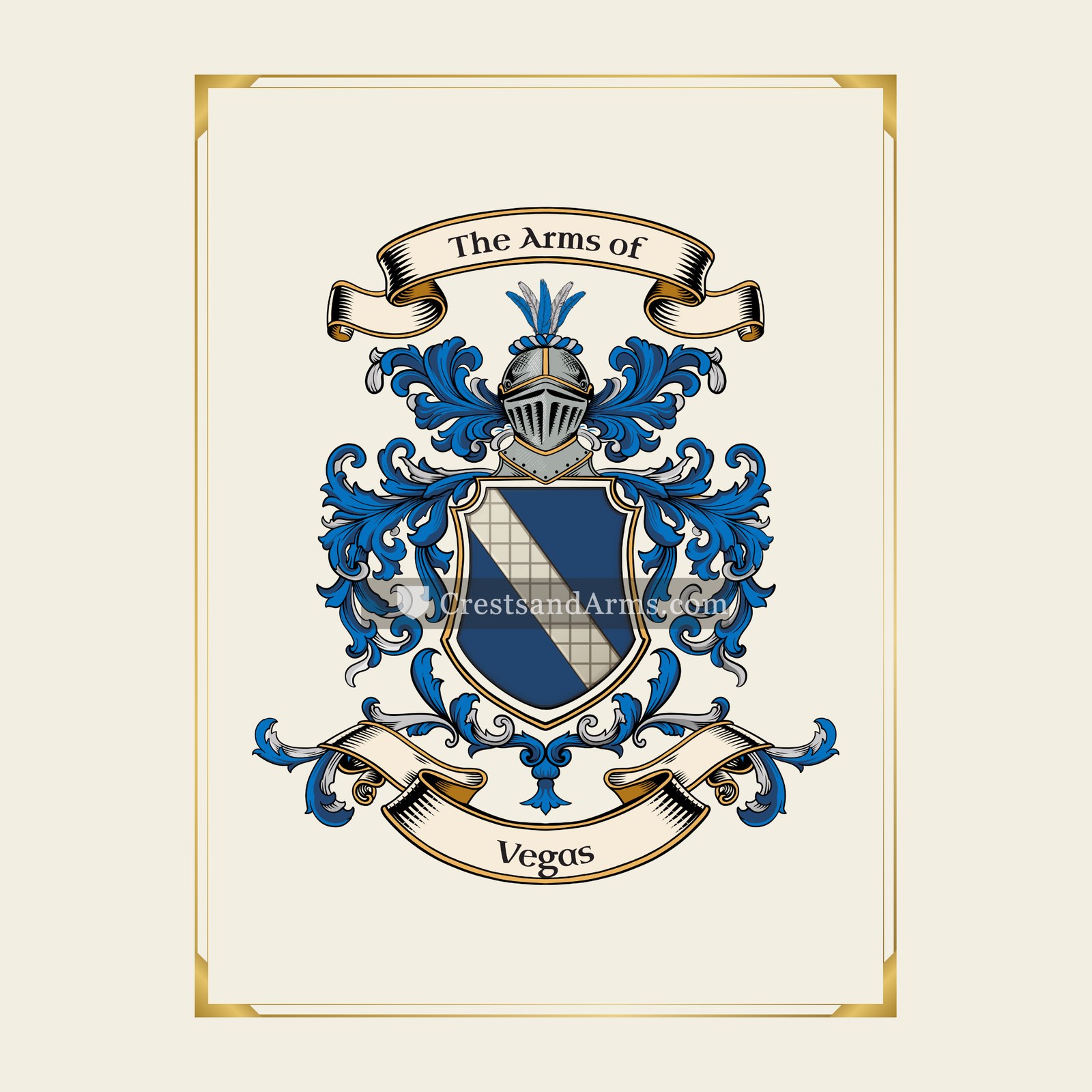 With gold border