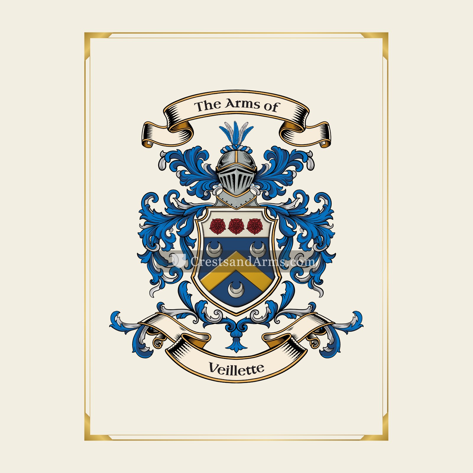 With gold border