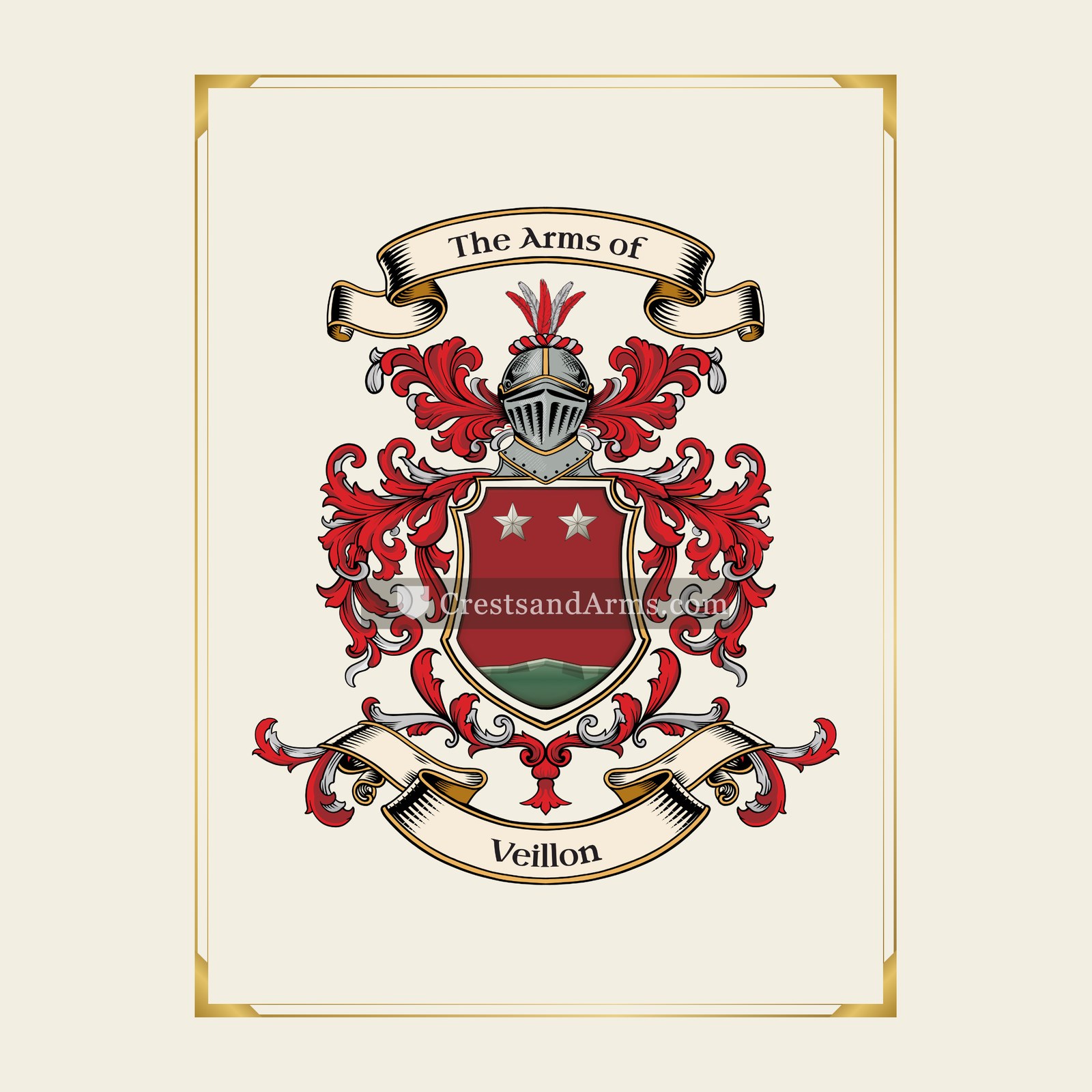 With gold border