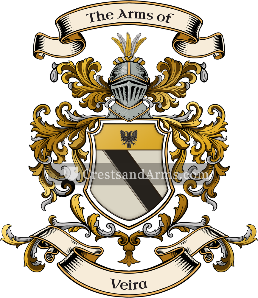The Veira coat of arms, drawn from the recorded blazon