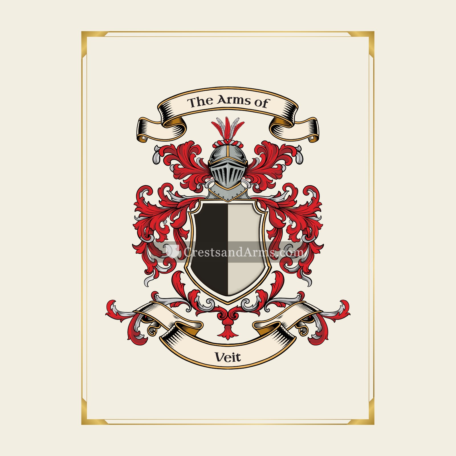With gold border