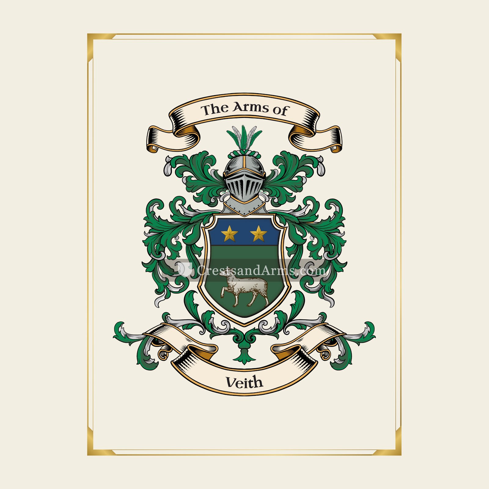 With gold border