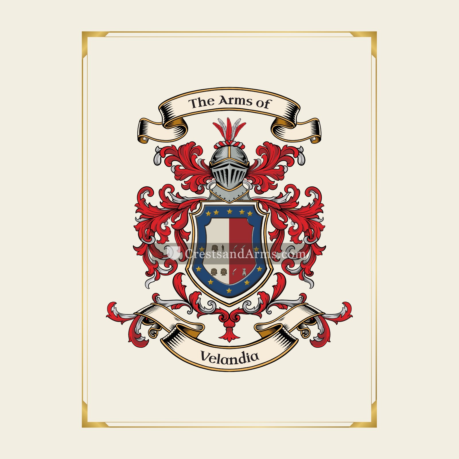 With gold border