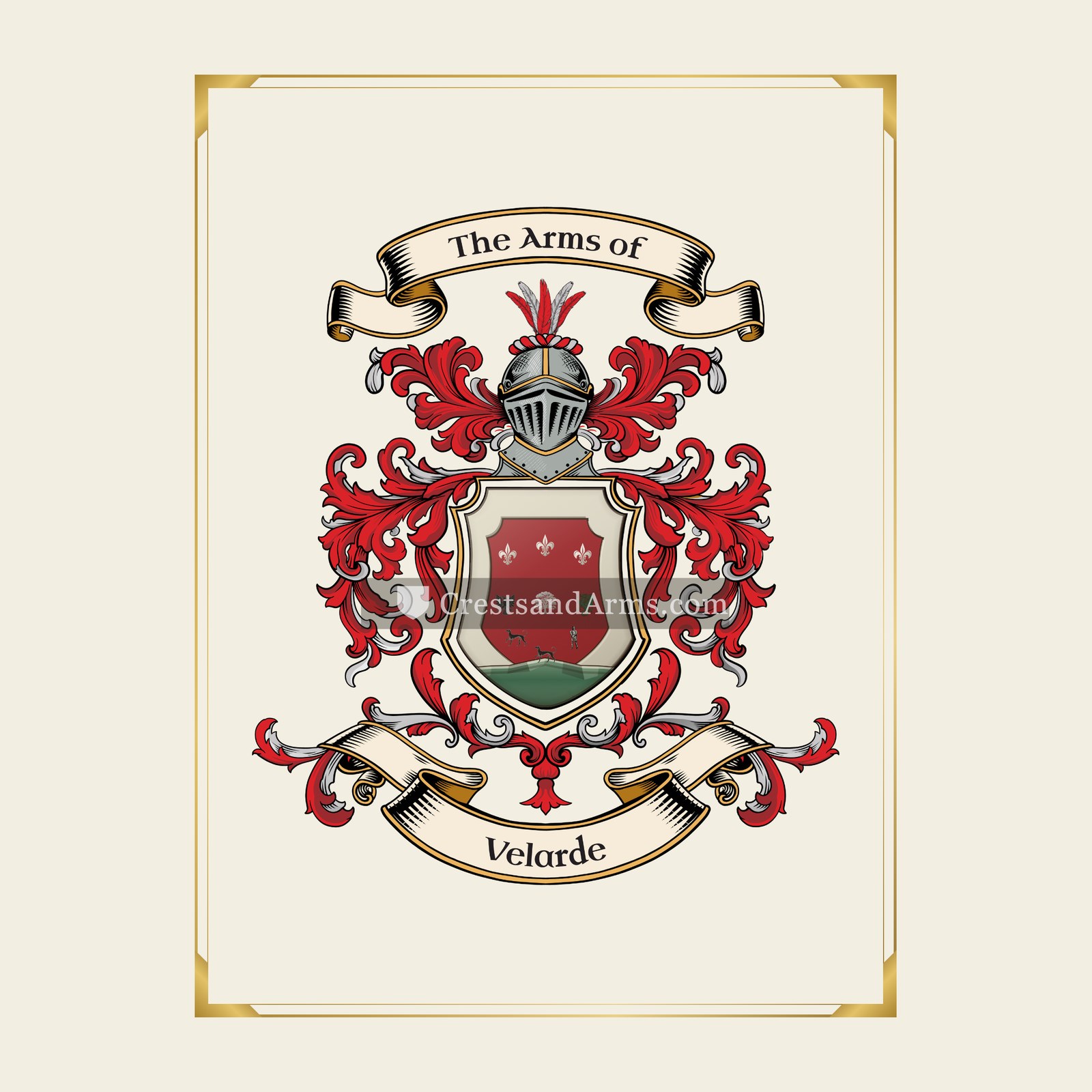 With gold border