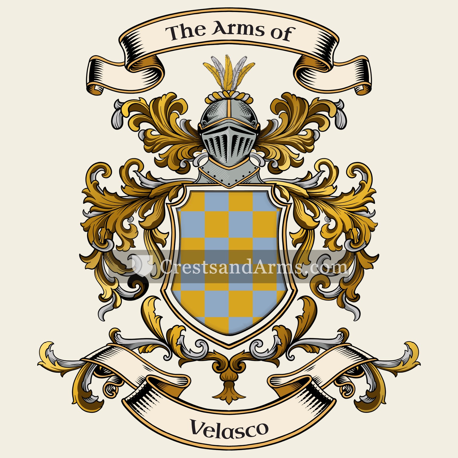 The Velasco coat of arms, drawn from the recorded blazon