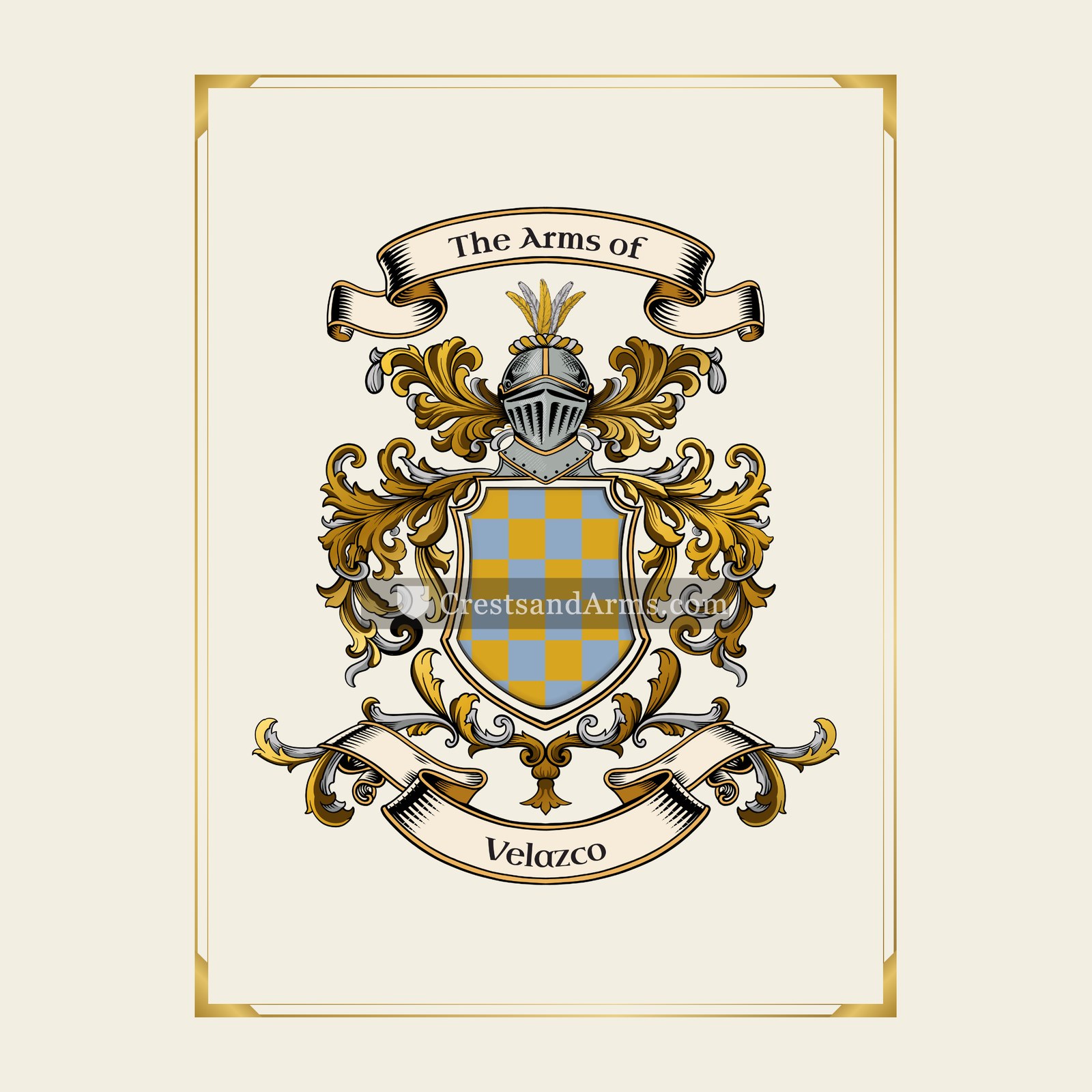 With gold border