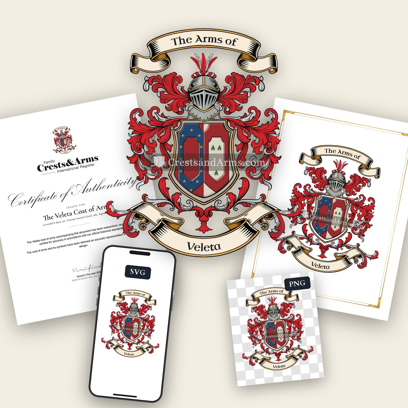 The Veleta arms on the coat of arms — digital pack
