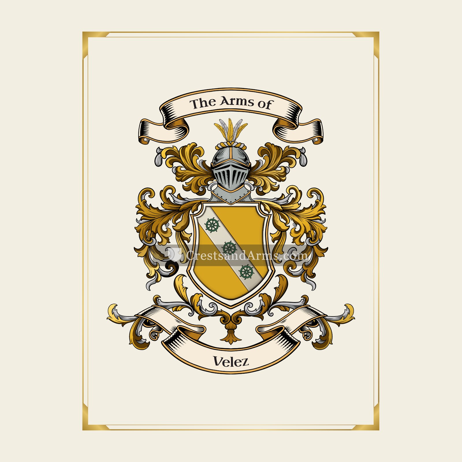 With gold border