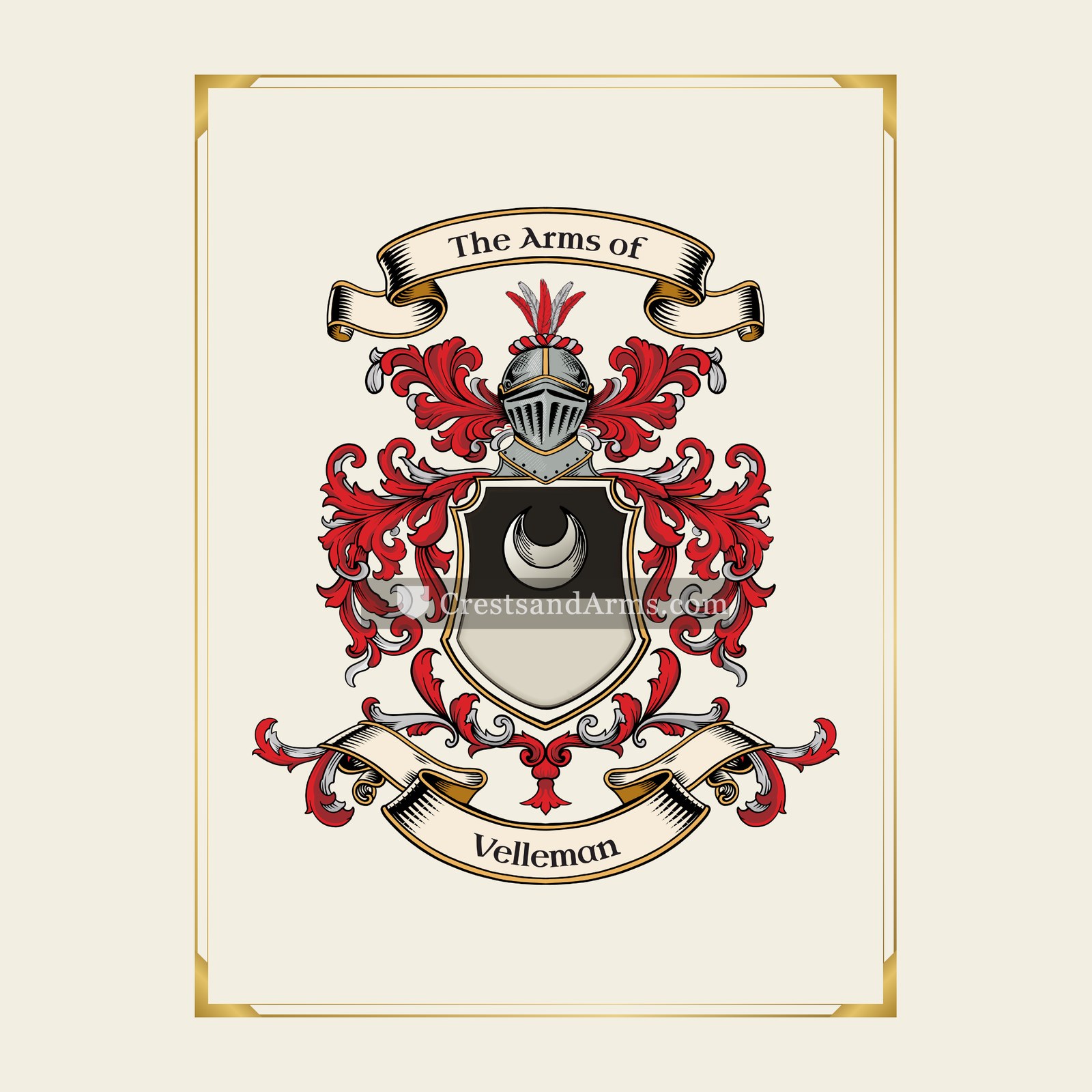 With gold border