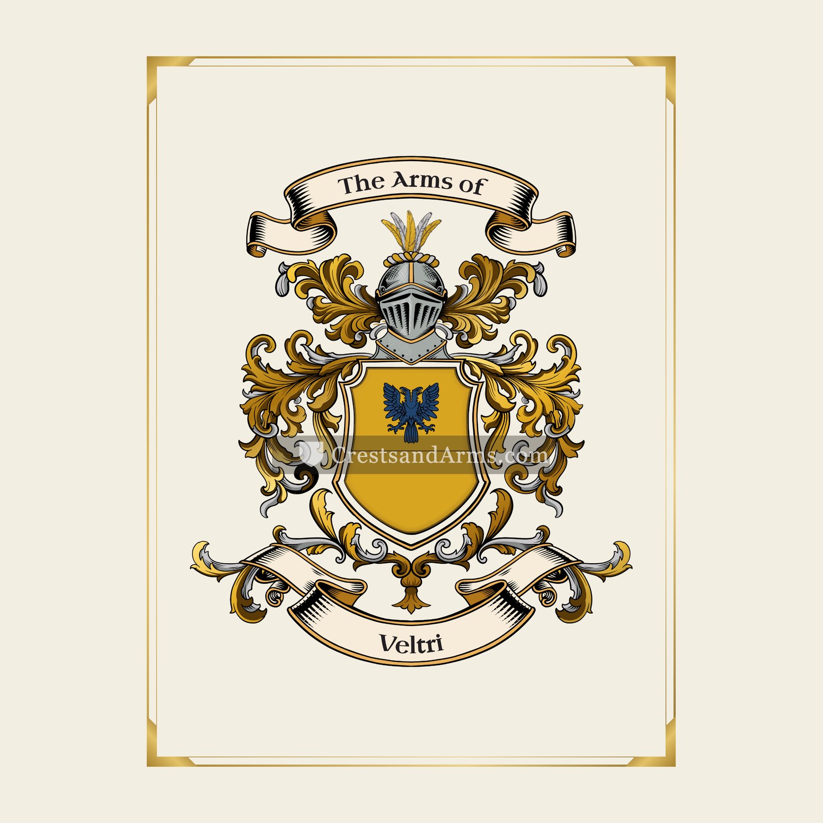 With gold border