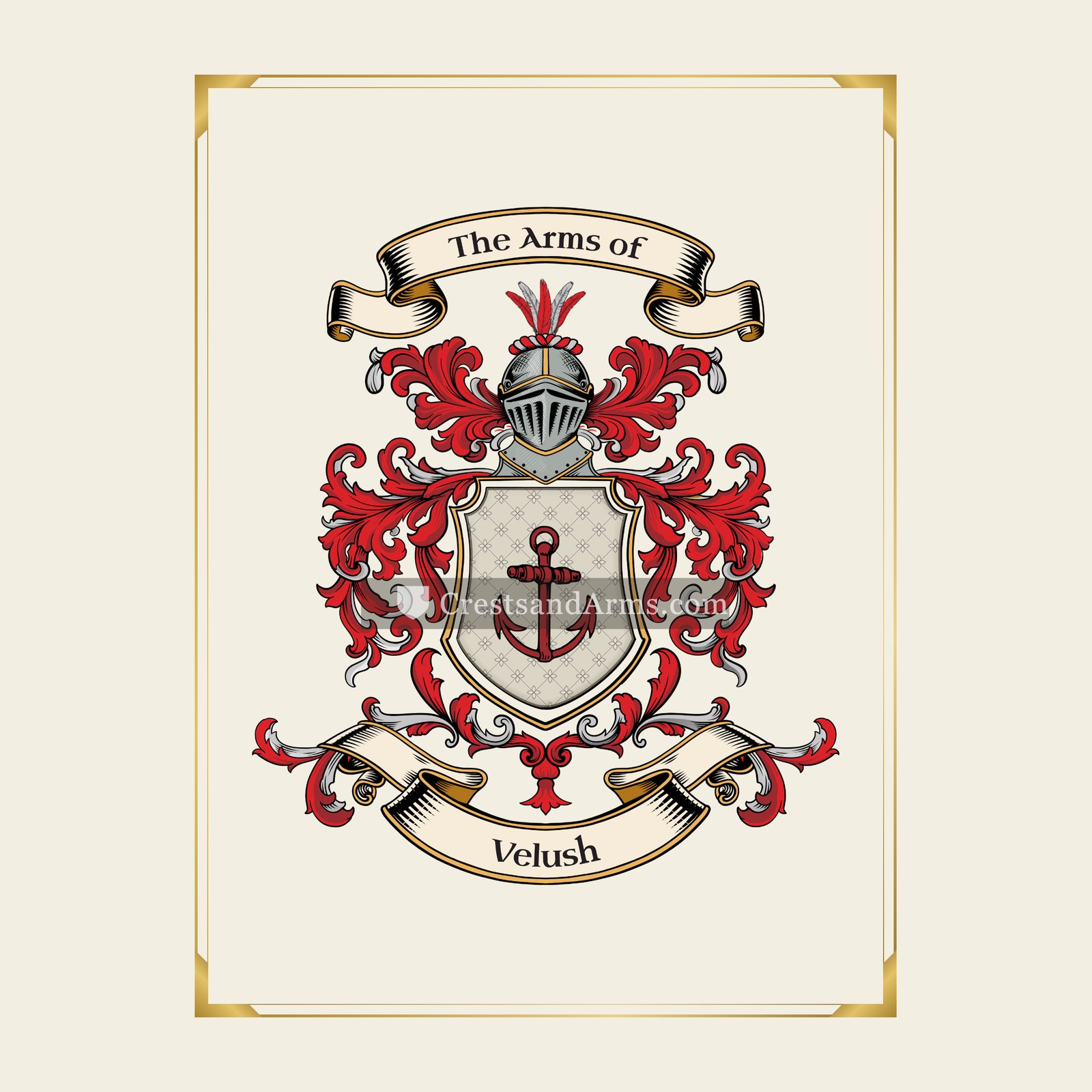 With gold border