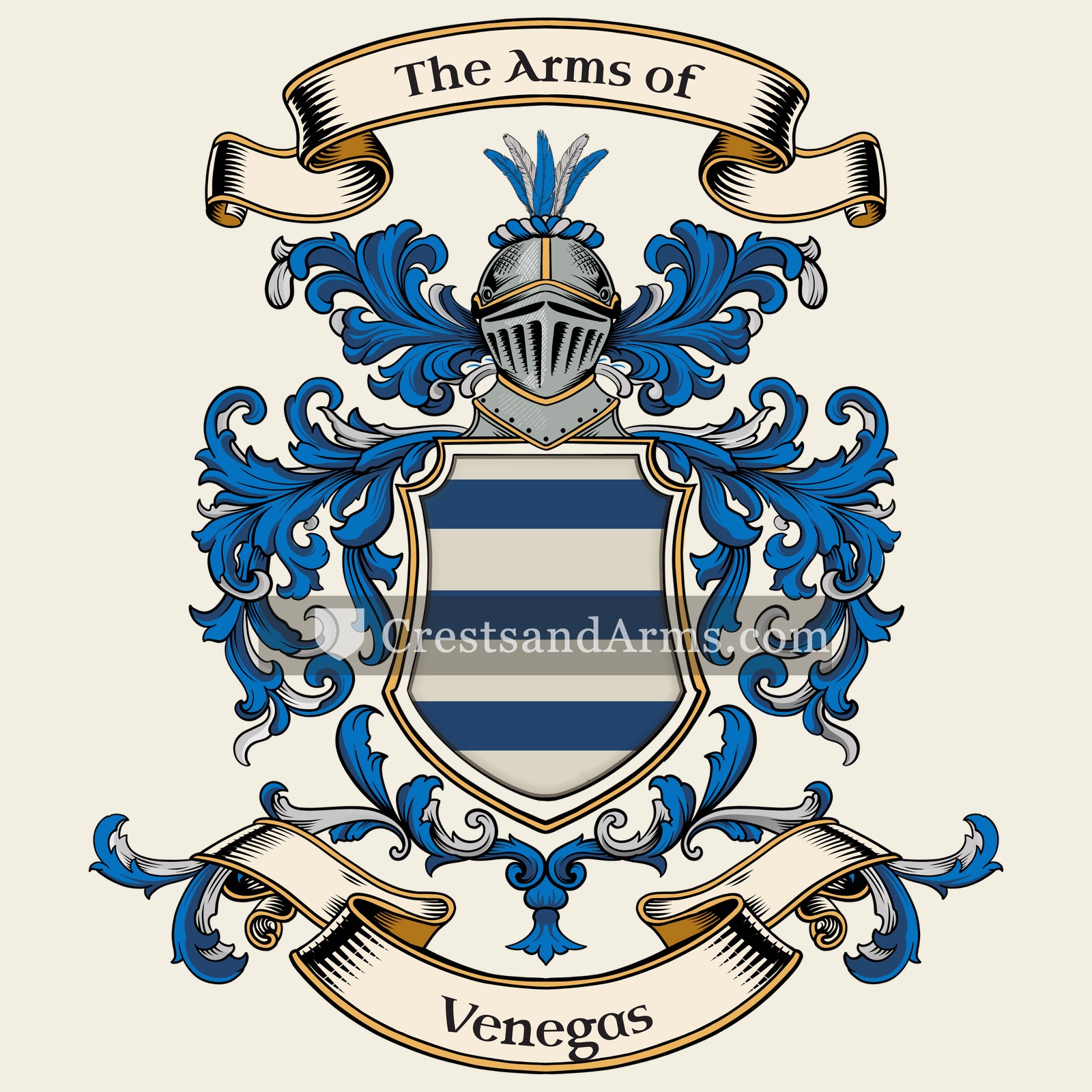 The Venegas coat of arms, drawn from the recorded blazon