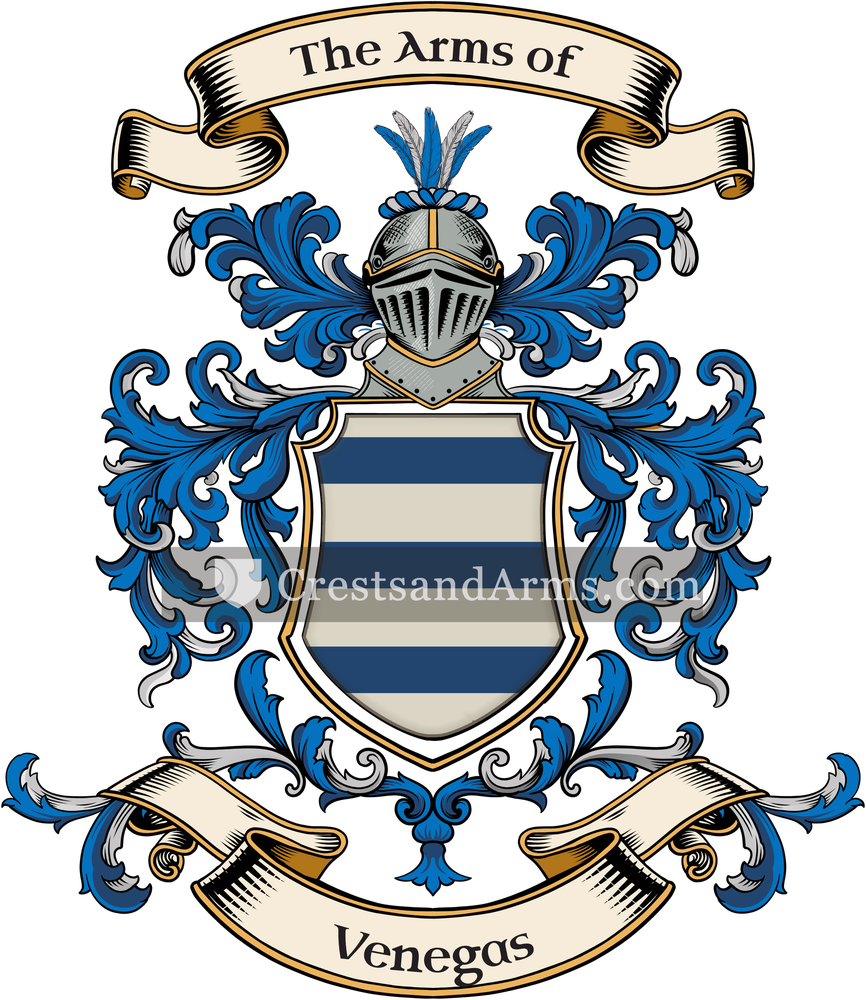 The Venegas coat of arms, drawn from the recorded blazon