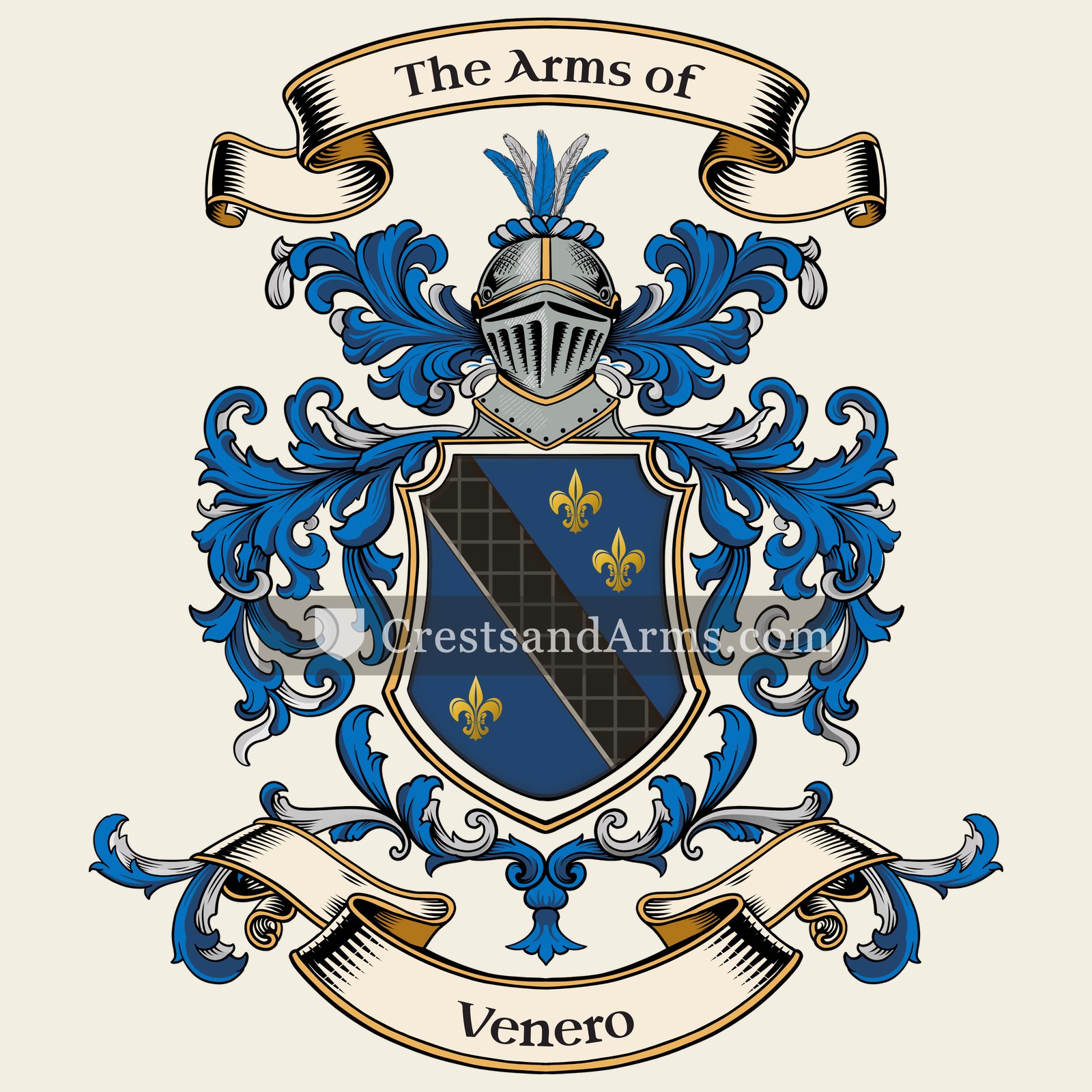 The Venero coat of arms, drawn from the recorded blazon