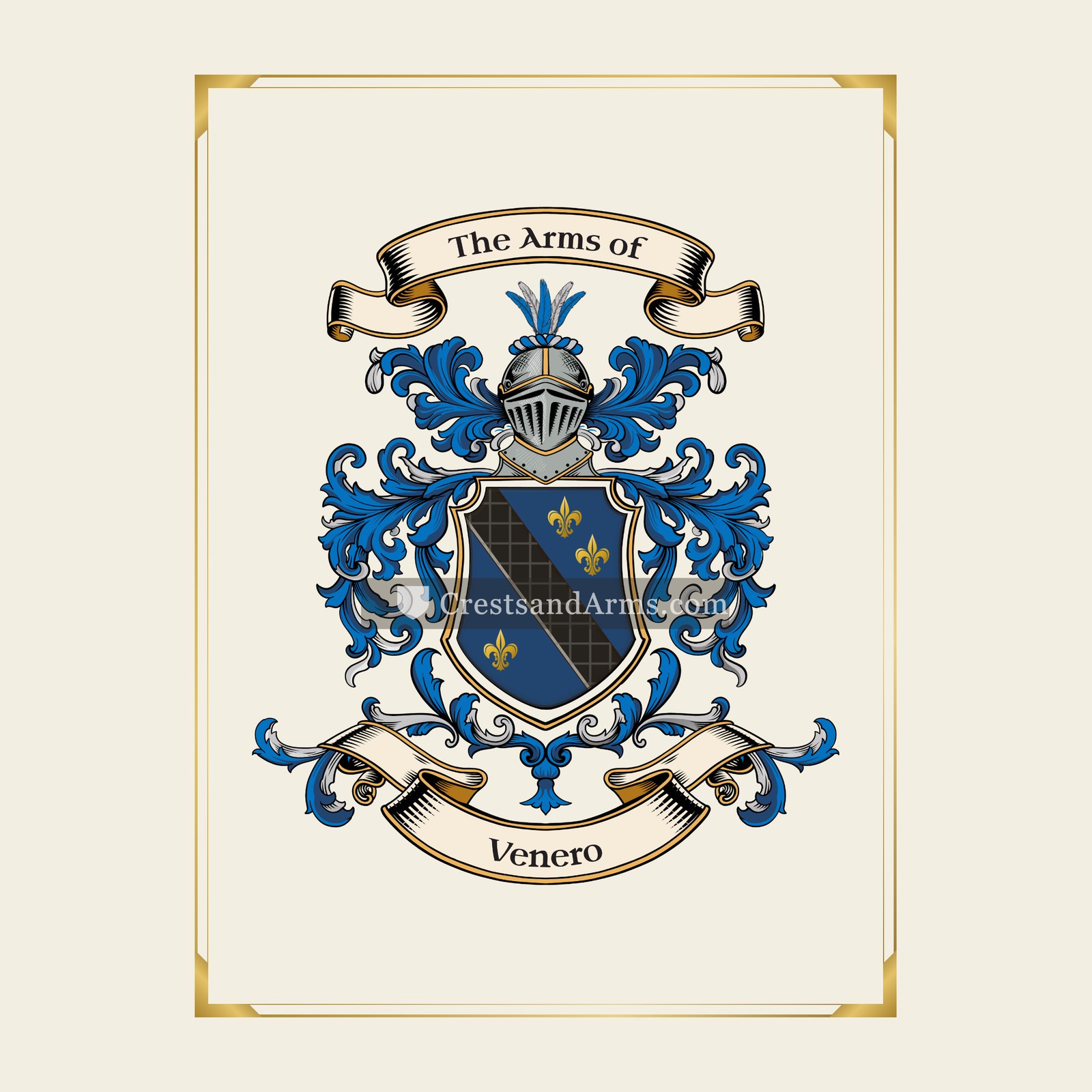 With gold border