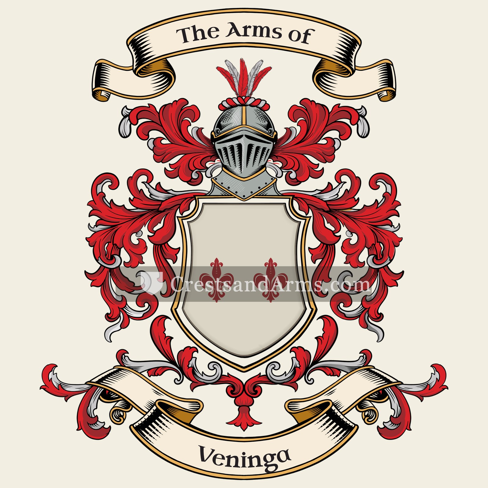 The Veninga coat of arms, drawn from the recorded blazon