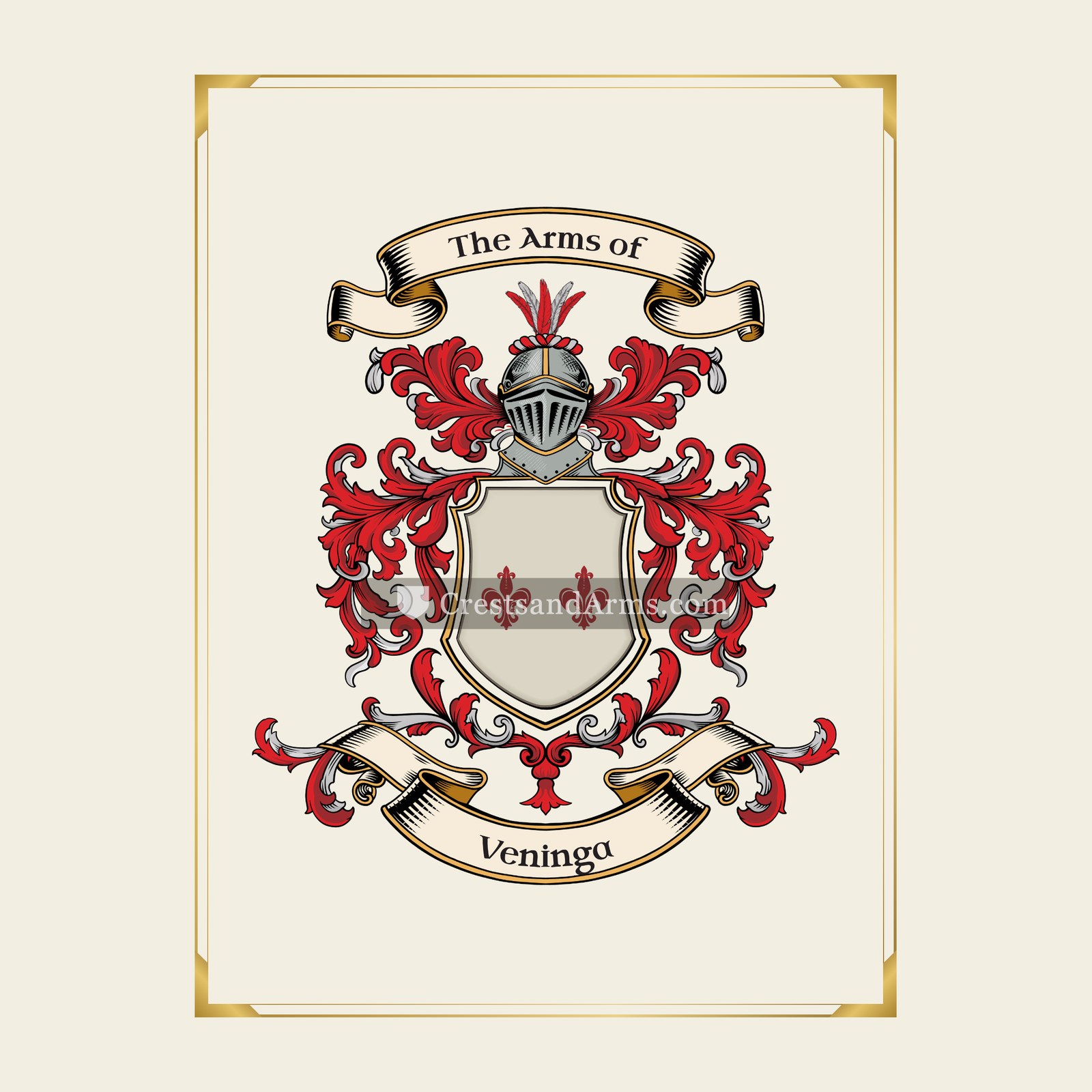With gold border