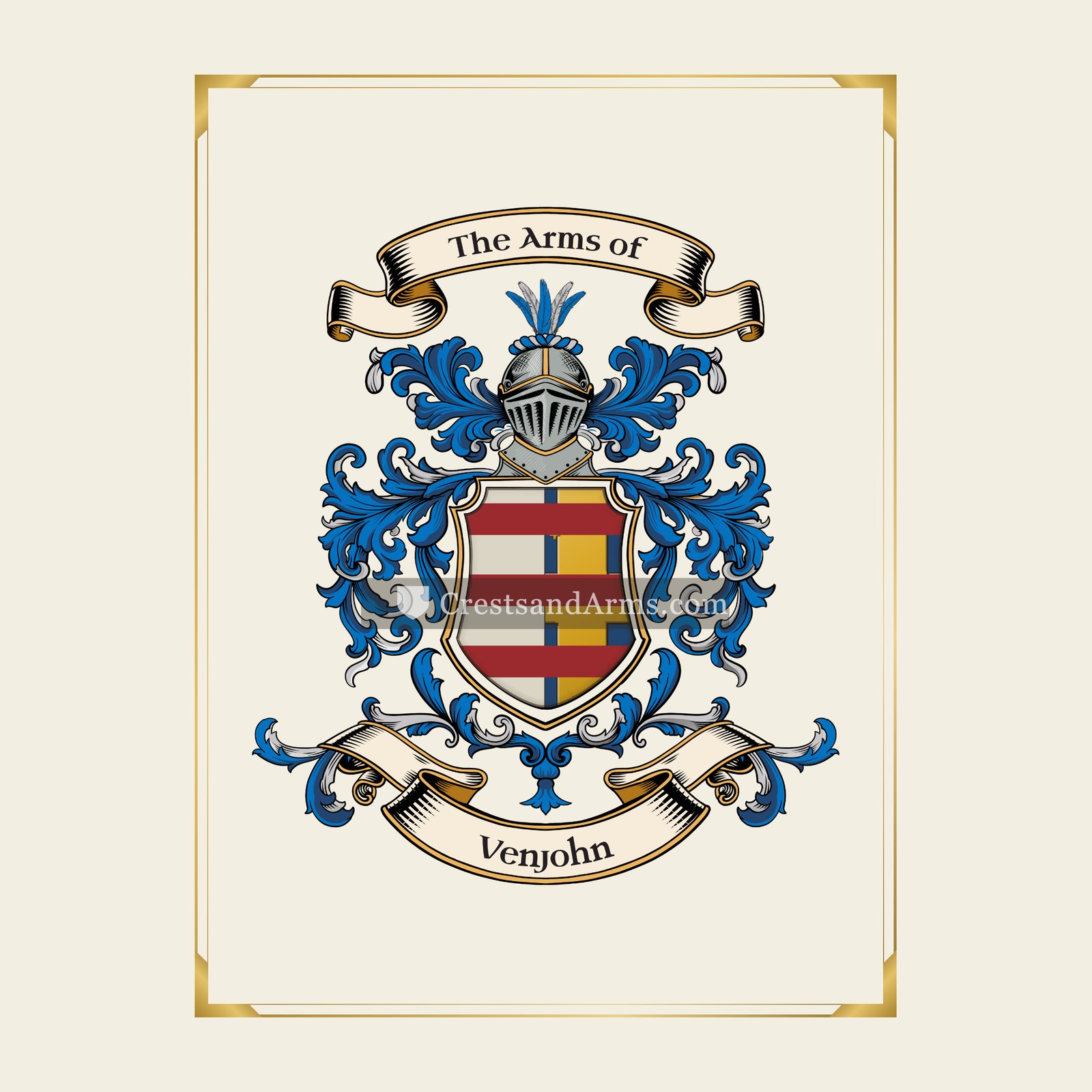 With gold border