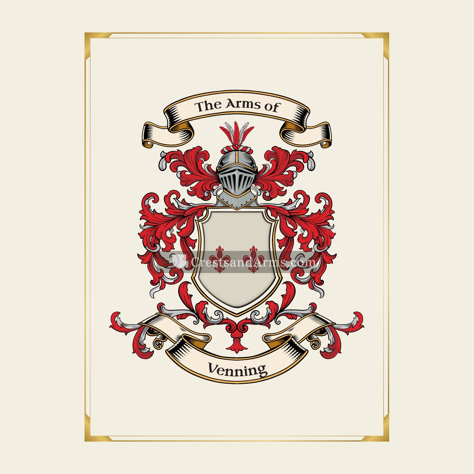 With gold border