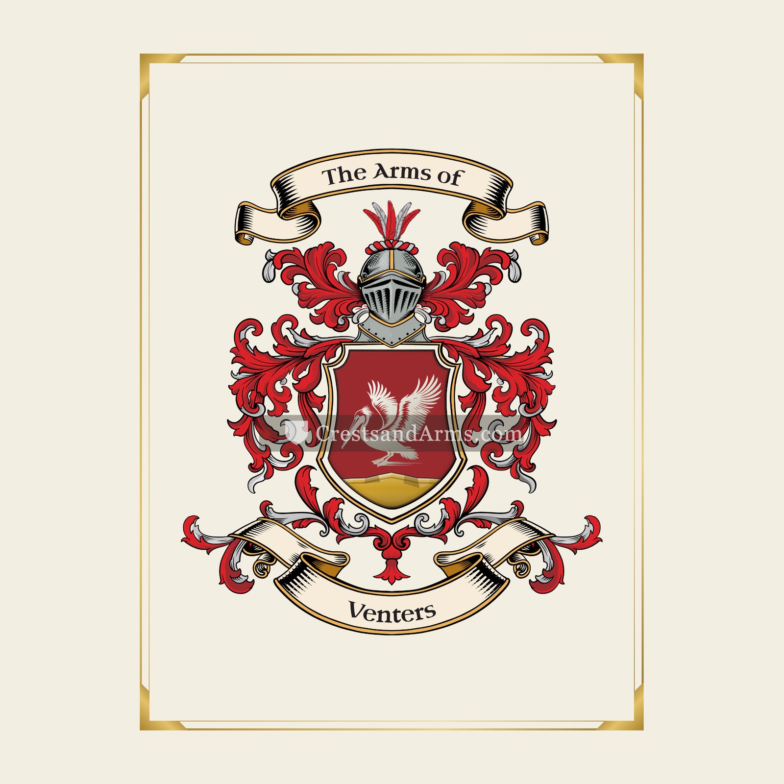 With gold border
