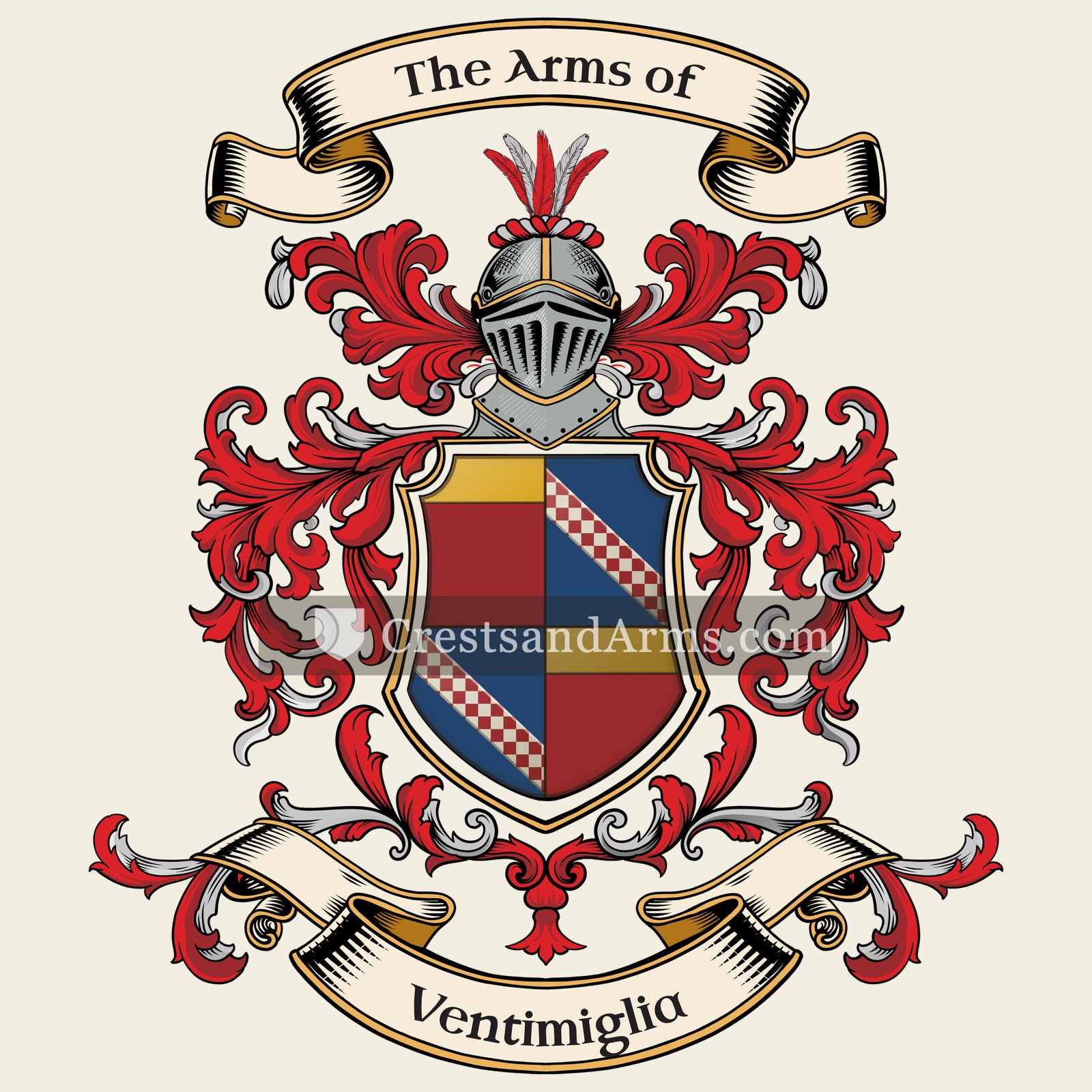 The Ventimiglia coat of arms, drawn from the recorded blazon