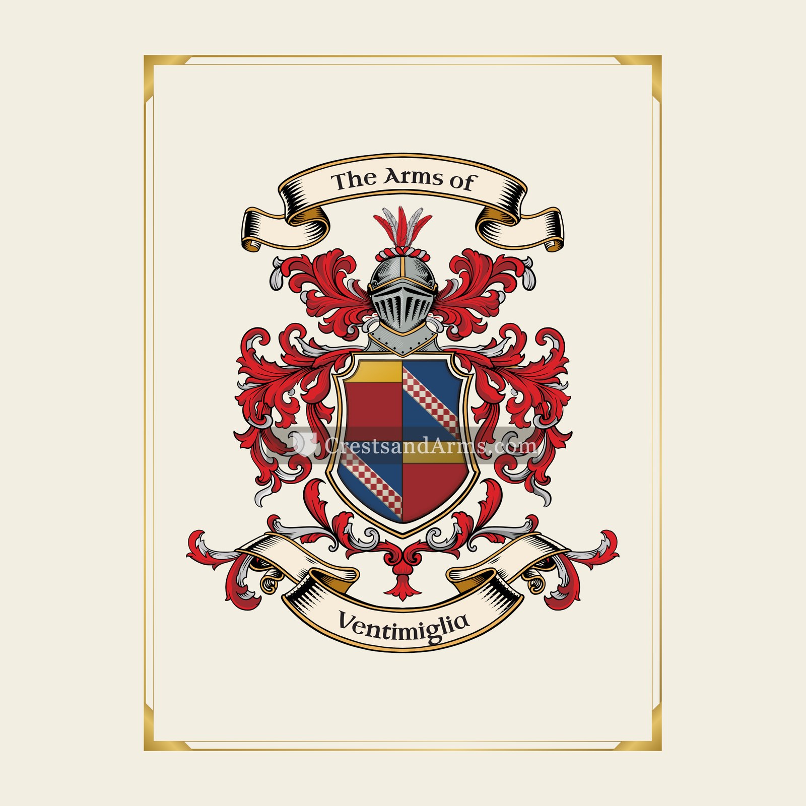 With gold border