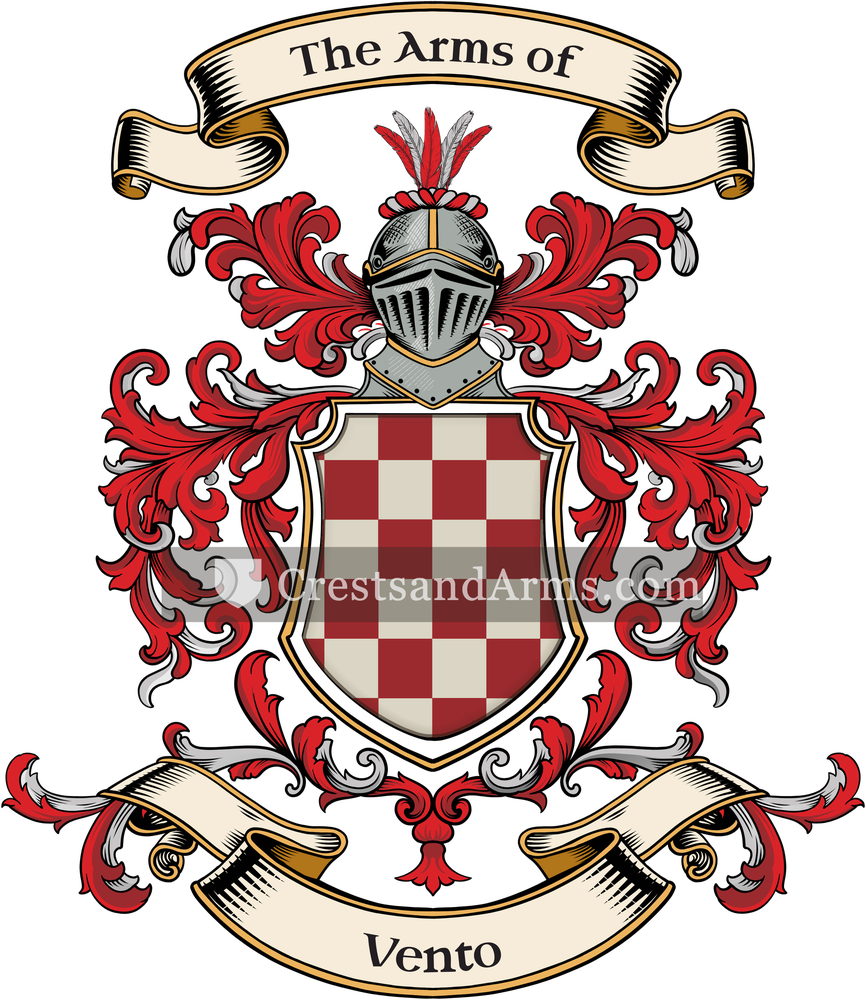 The Vento coat of arms, drawn from the recorded blazon