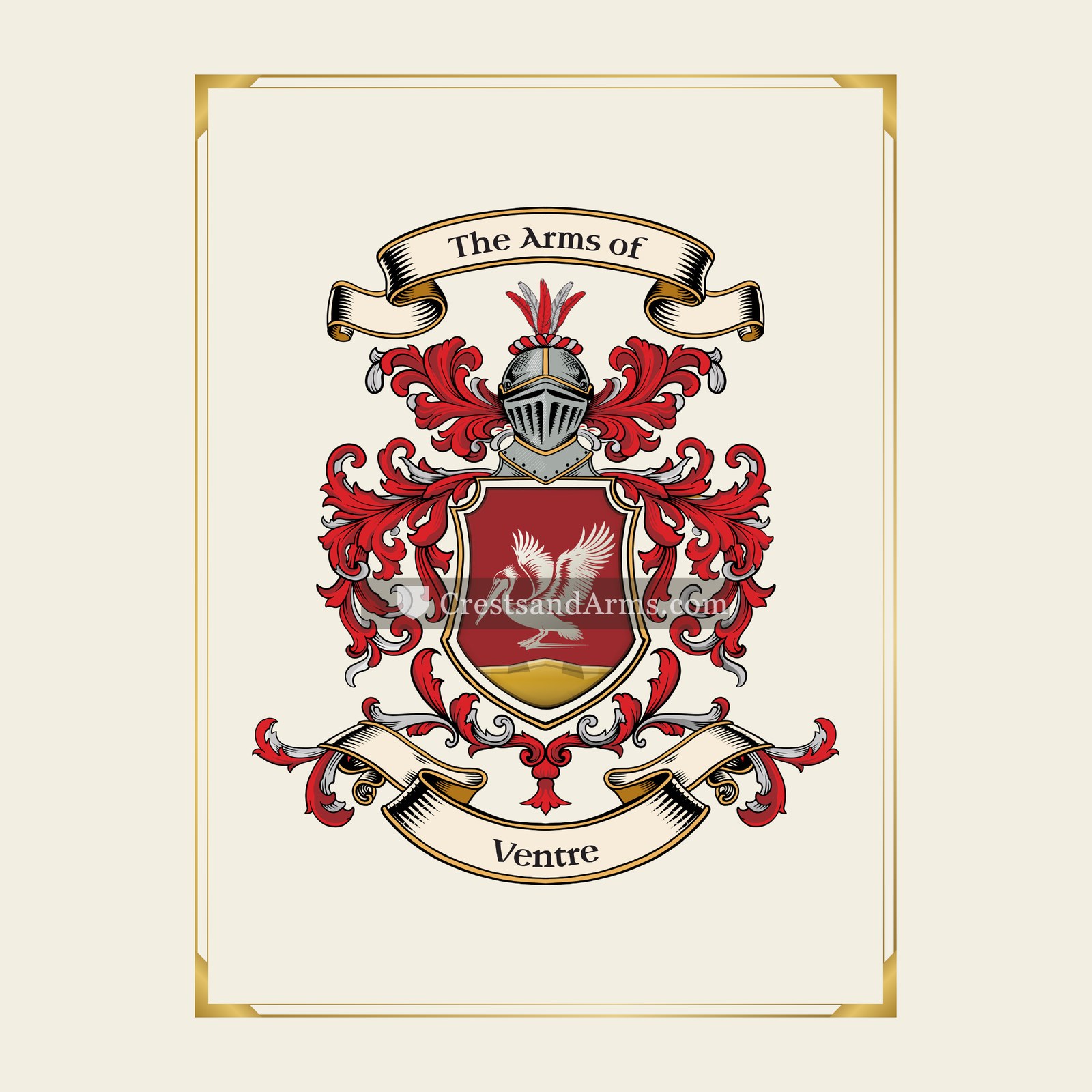 With gold border