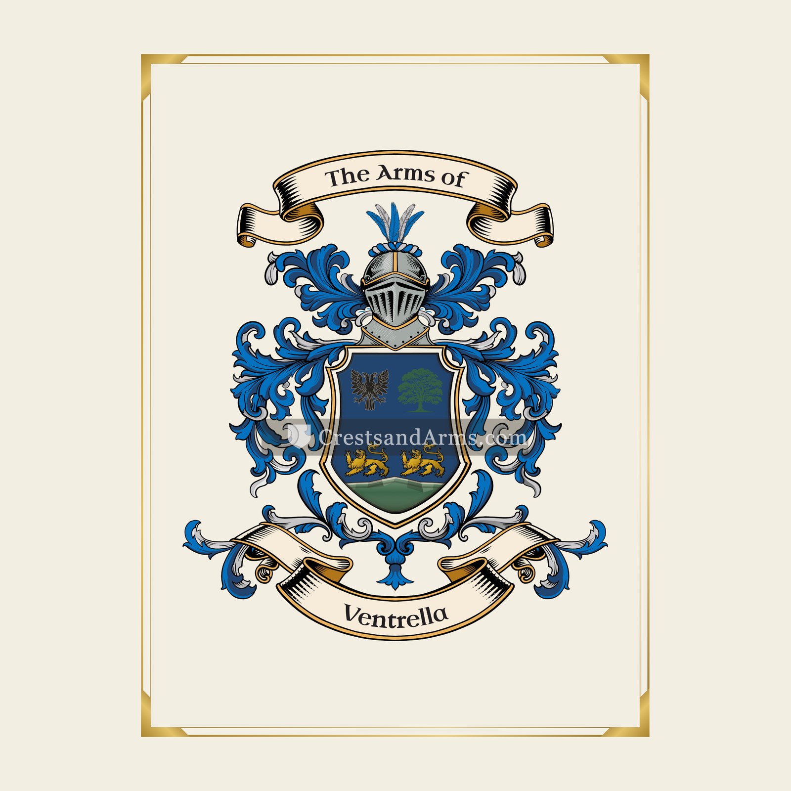 With gold border