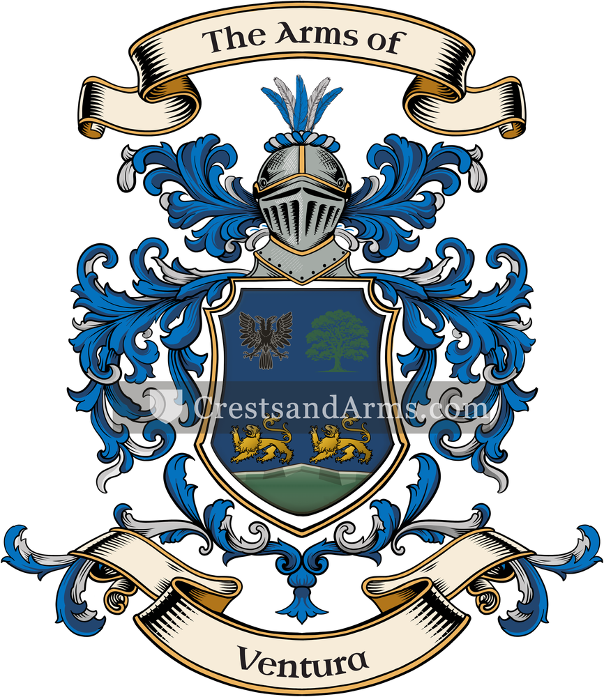 The Ventura coat of arms, drawn from the recorded blazon