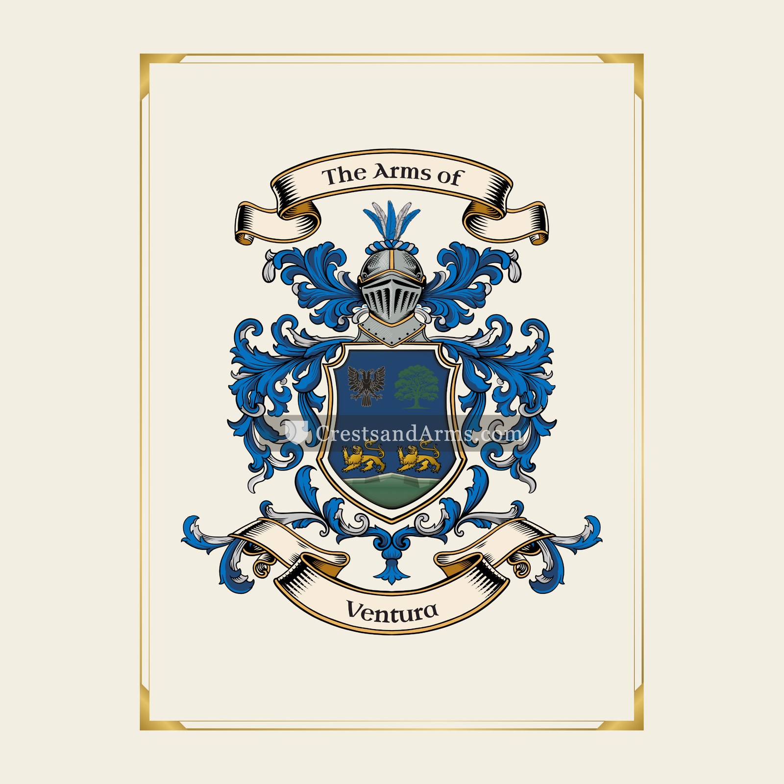 With gold border