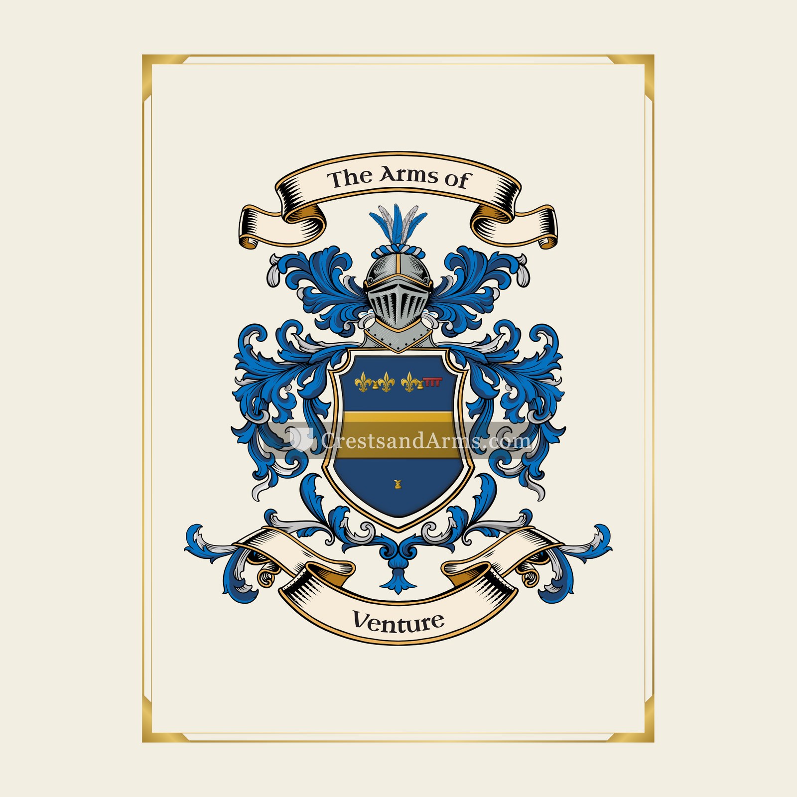 With gold border